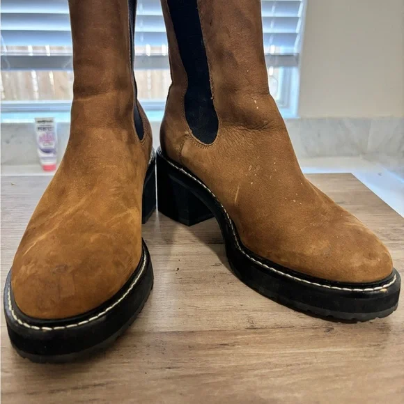 Women’s Madewell Carina Platform Tan Heeled Chelsea Boots - Picture 6 of 16